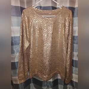 XL Rose Gold Sweatshirt, Cheetah, Leopard, Animal Print, Pink, Crewneck,Pullover